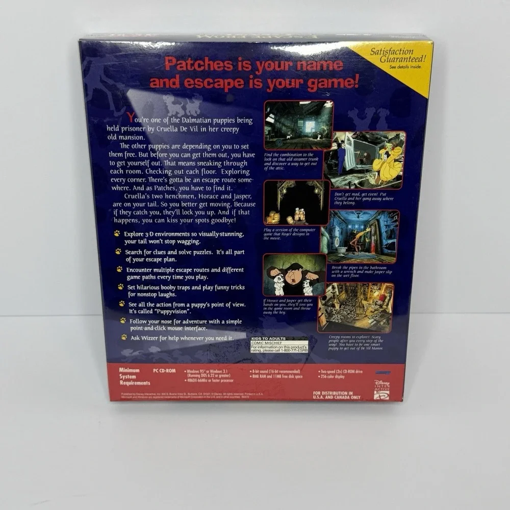 Disney 101 Dalmatians Escape From DeVil Manor Big Box PC CD-ROM Brand New Sealed